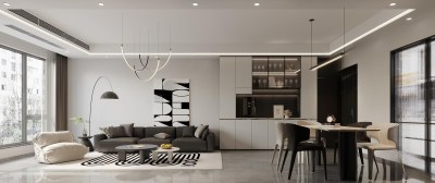 现代客餐厅3D模型下载